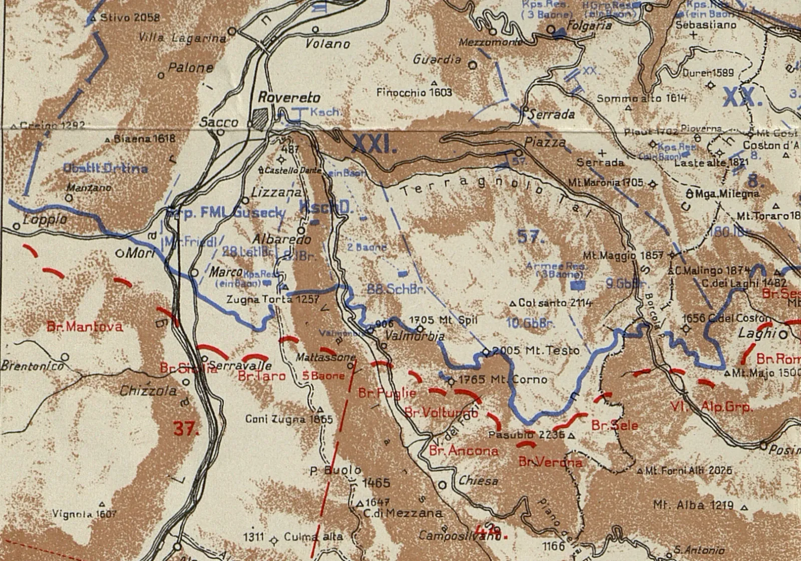Mappa situazione giugno 1916